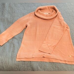 EUC CALVIN KLEIN Cowl Neck Lightweight 100% Acrylic Sweater.XL. Dusty Pink